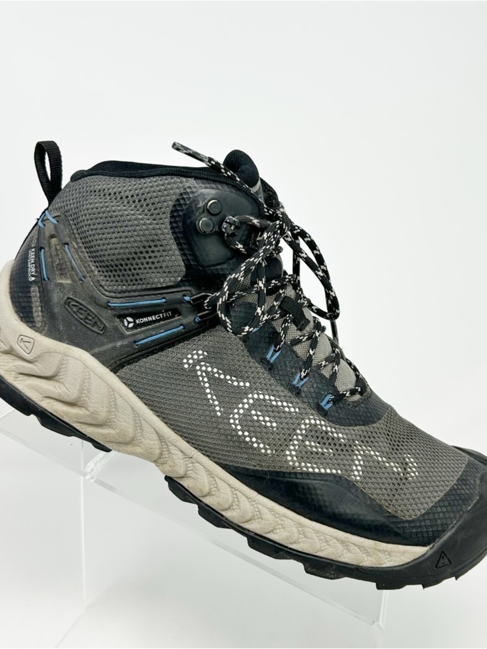 KEEN NXIS EVO Mid WP Waterproof Hiking Boots Gray/Black Unisex Outdoor Size 9.5